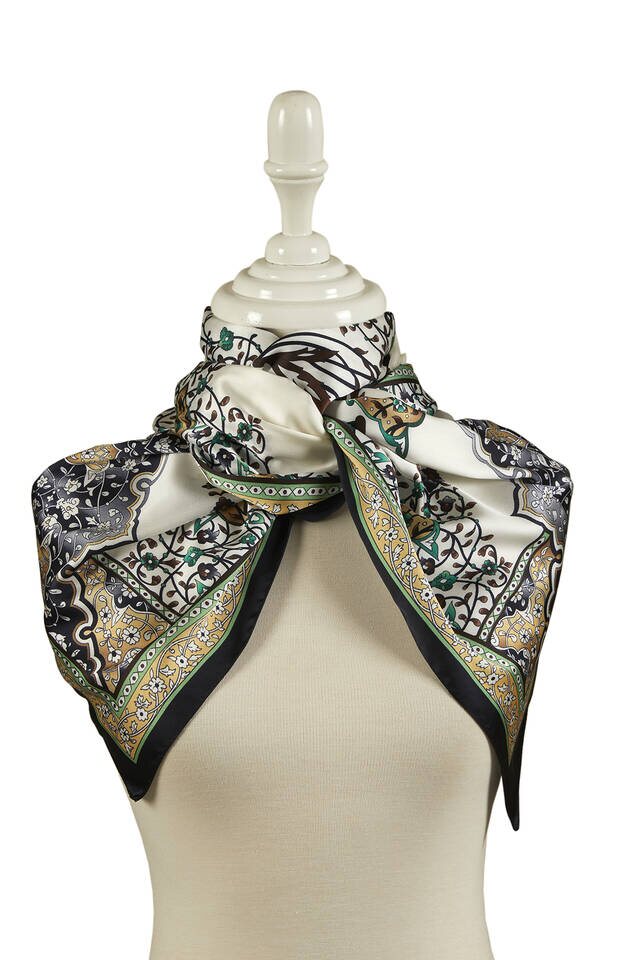 الشمعدان الأسود الذهبي نمط واسع حريري الفولار - 2