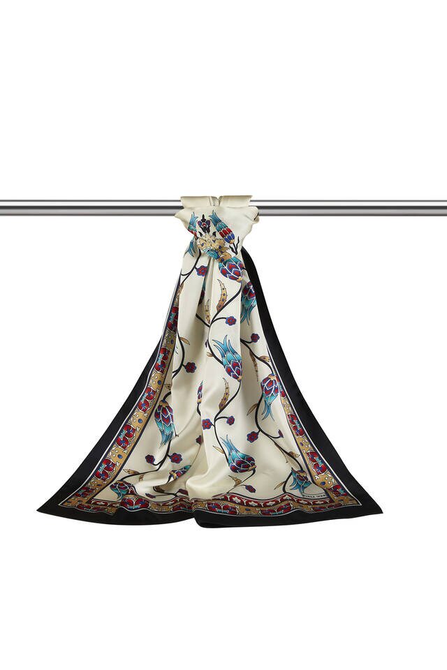 الذهب الأسود نمط توليب واسعة حريري الفولار - 3