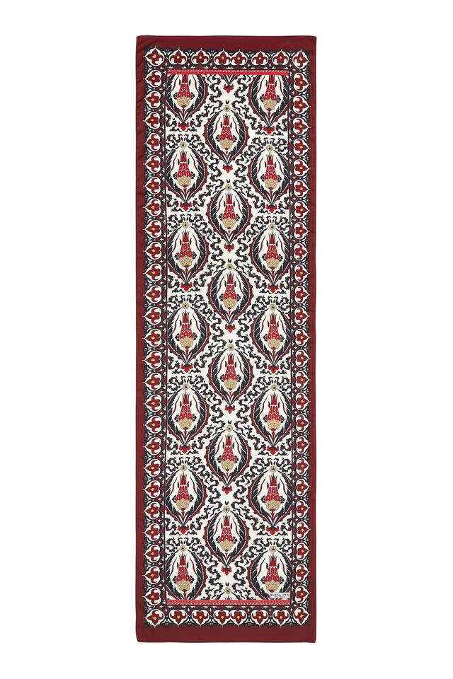 أسود كلاريت أحمر قرنفل نمط ضيق حريري الفولار - 4