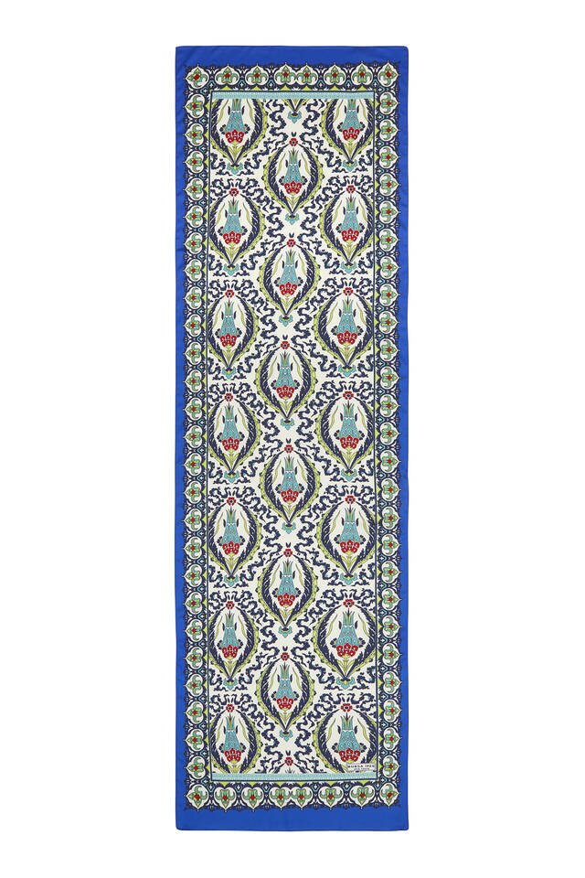 فولار حريري ضيق بنمط القرنفل الأخضر - 4