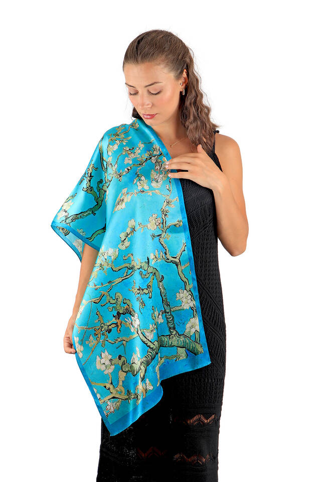 فولار حرير لوز أخضر مائي - 2