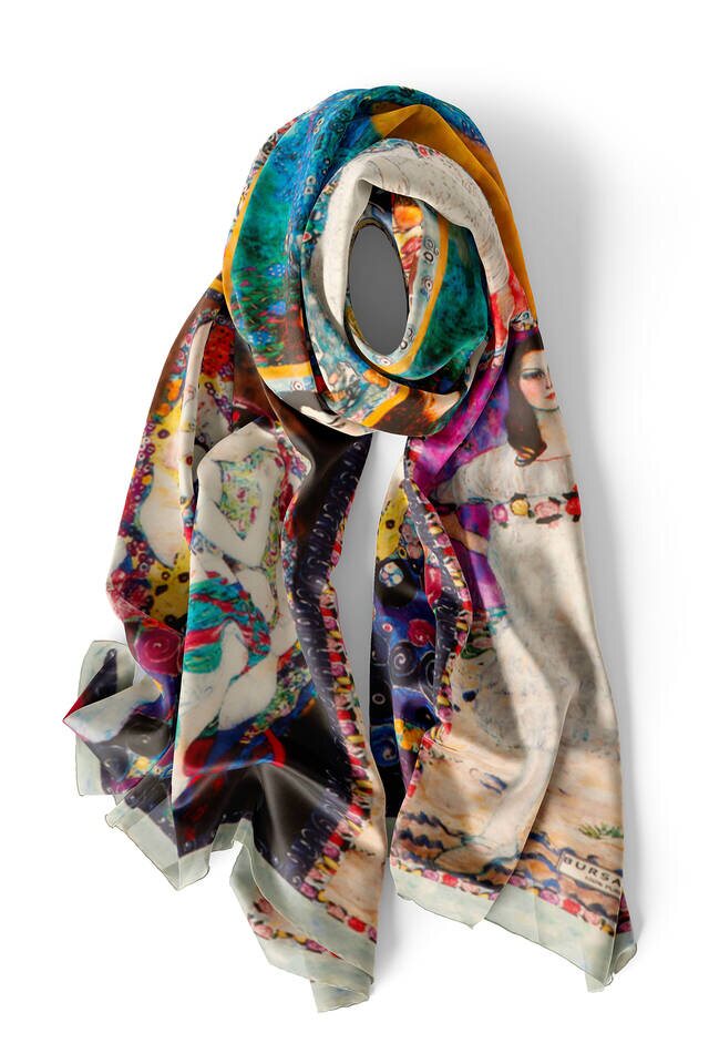 طلاء حريري نسائي أخضر مائي Foulard - 4