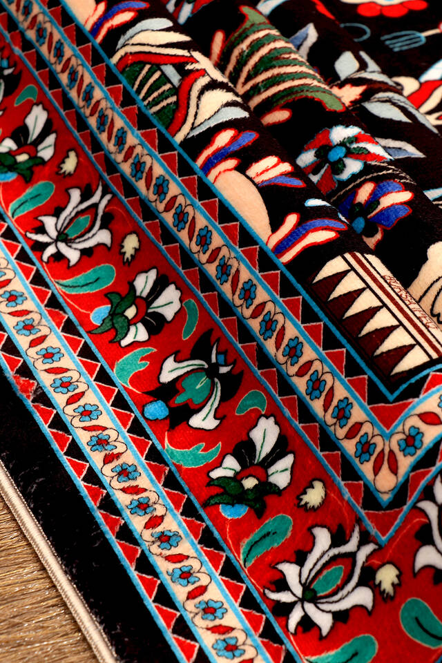 سجادة صلاة سجادة من الخيزران باللون الأسود - 2