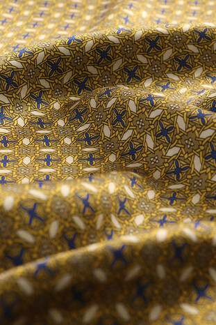 الفولار الحرير نمط هندسي أصفر للرجال - Thumbnail