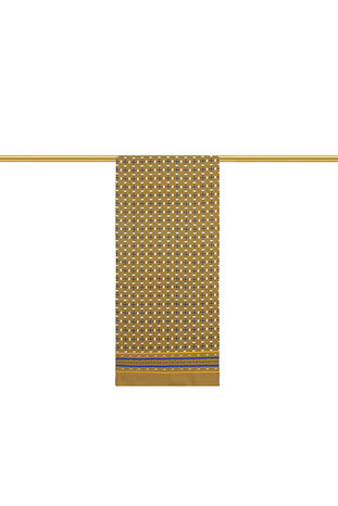 الفولار الحرير نمط هندسي أصفر للرجال - Thumbnail