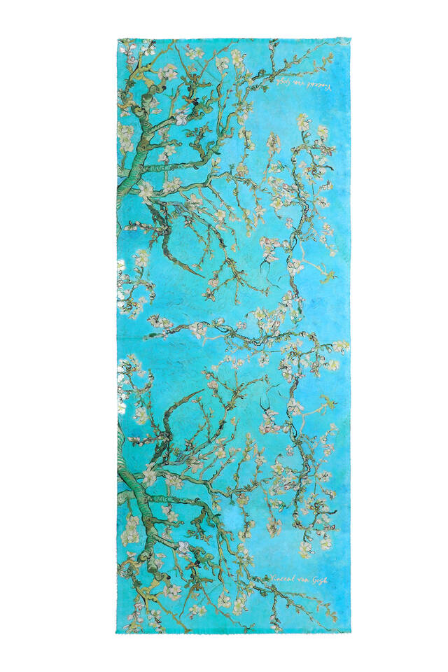 شال شتوي بنمط زهر اللوز الأخضر المائي - 4