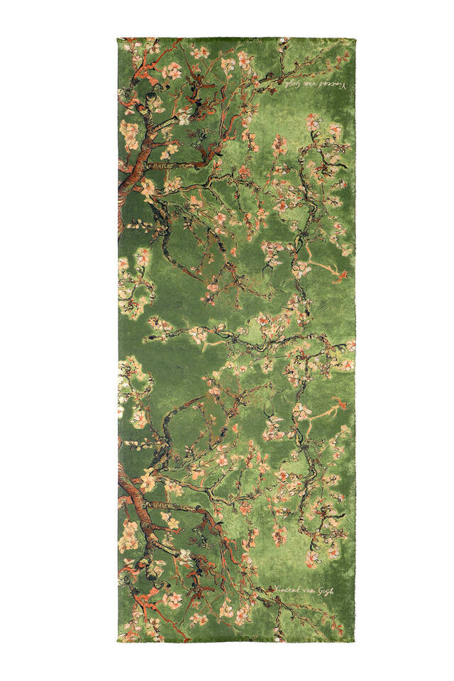 شال شتوي بنمط زهر اللوز الأخضر - 4