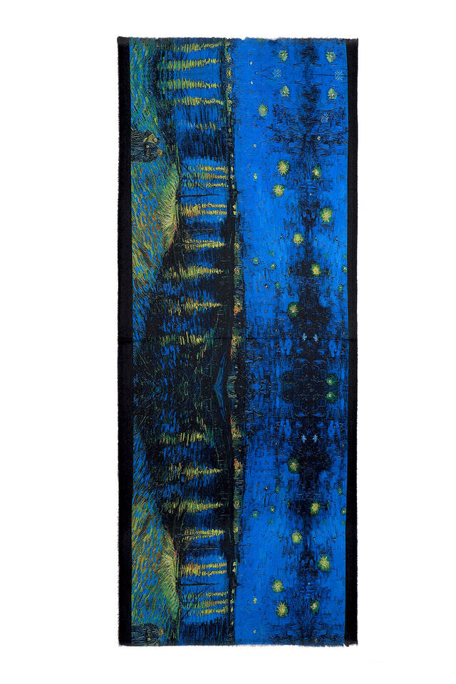 ليالي النجوم الزرقاء نمط الشتاء شال - 4