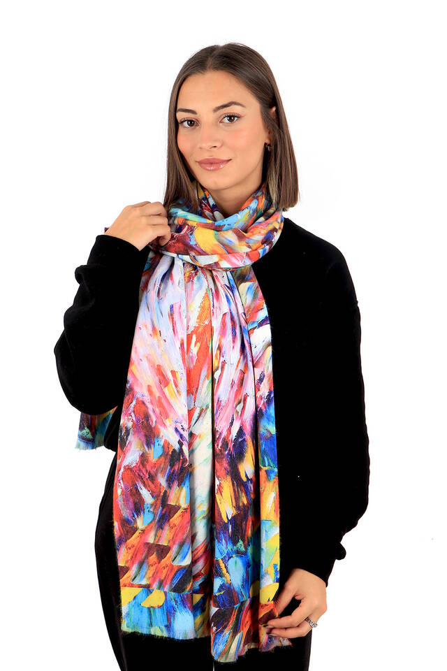 شال الشتاء نمط الملاك الأبيض - 2