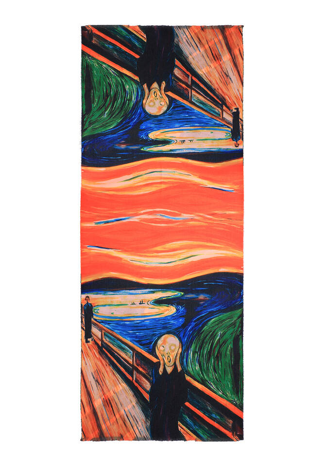 البرتقال نمط الصراخ الشتاء شال - 4