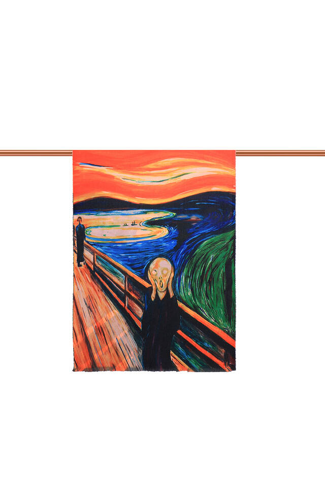 البرتقال نمط الصراخ الشتاء شال - 3