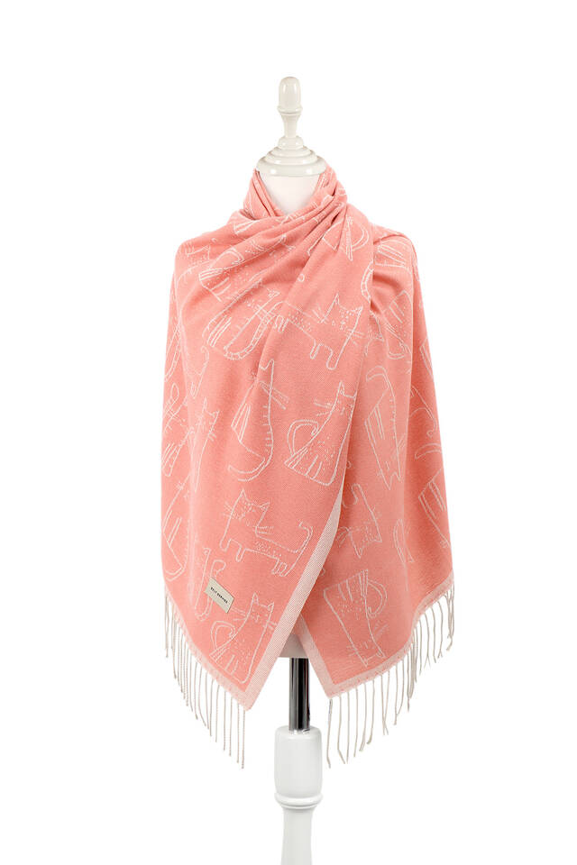 شال شتوي بنمط قط السلمون - 1