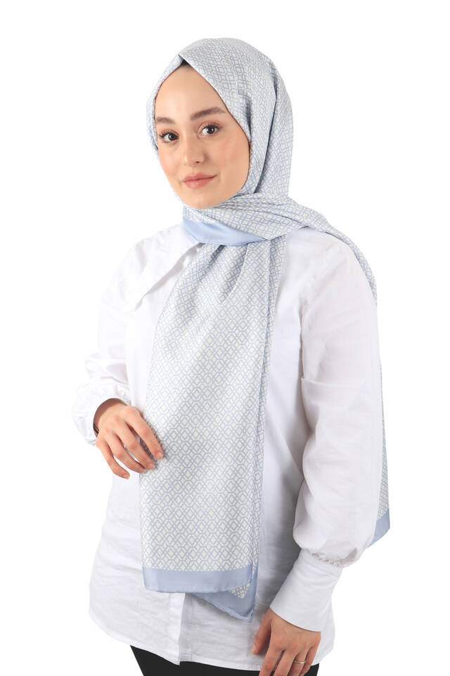 الجليد الأزرق العسل نمط حك الحرير وشاح - 3