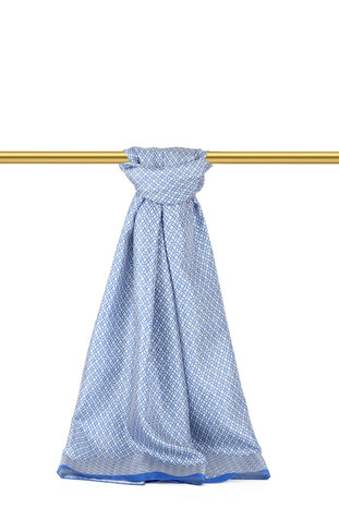 وشاح حريري من نسيج قطني طويل بنمط قرص العسل النيلي 