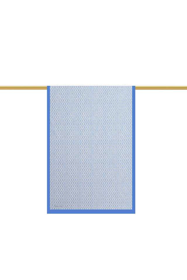 وشاح حريري من نسيج قطني طويل بنمط قرص العسل النيلي - 2