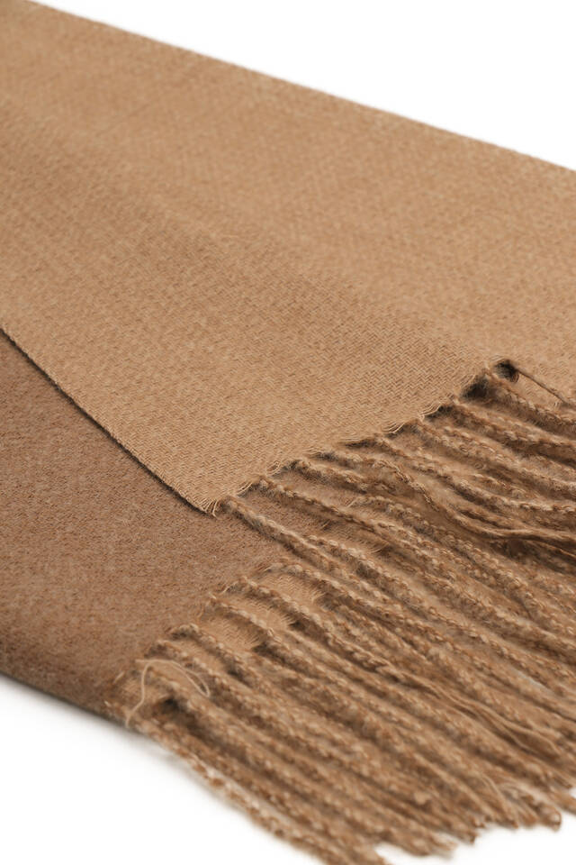 شال شتوي على الوجهين بني حليبي بني - 4