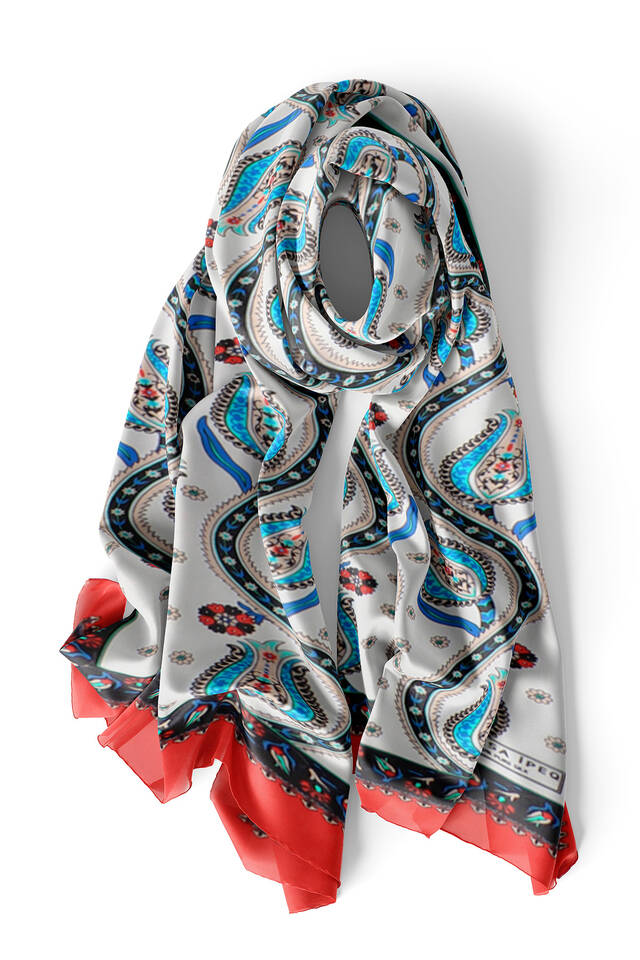 أحمر أسود صف توليب فوال الحرير فولارد - 3