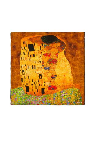 جيب مربع حرير نمط قبلة صفراء 