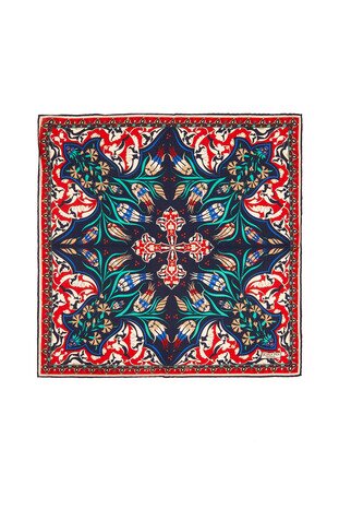 أزرق كحلي ، قرنفل ، قرنفل ، حرير ، نمط ، مربع الجيب 