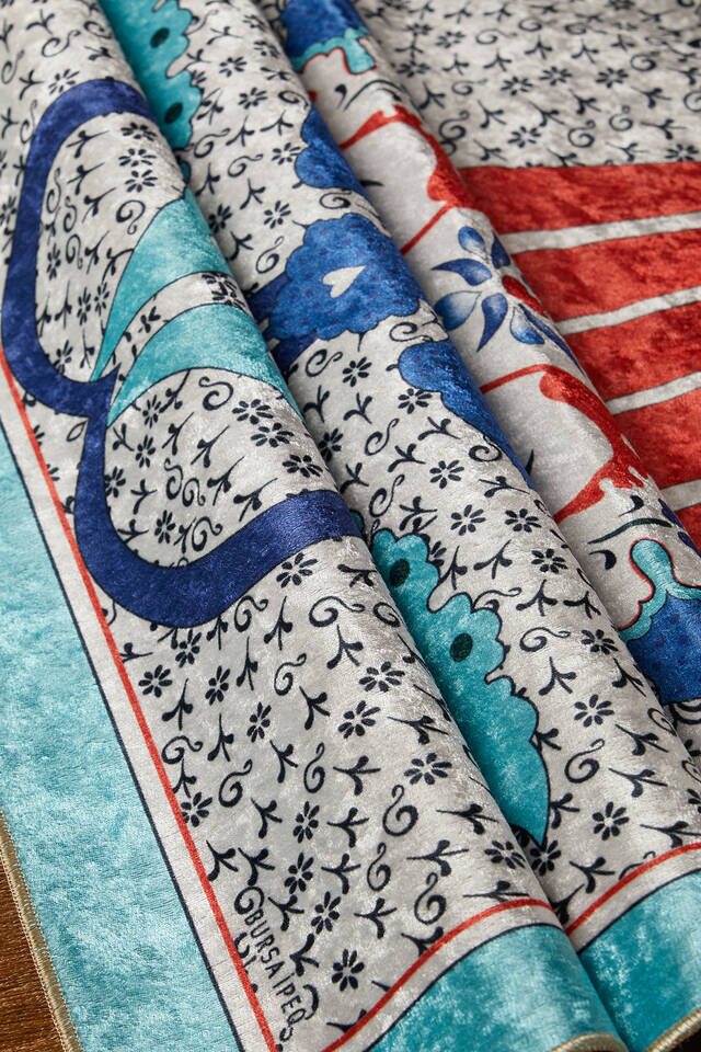 سجادة صلاة من المخمل الفيروزي - 2