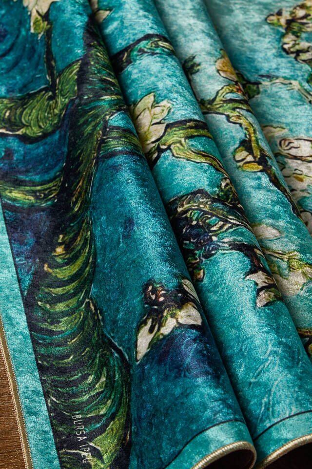 سجادة صلاة من المخمل الأخضر المائي - 2