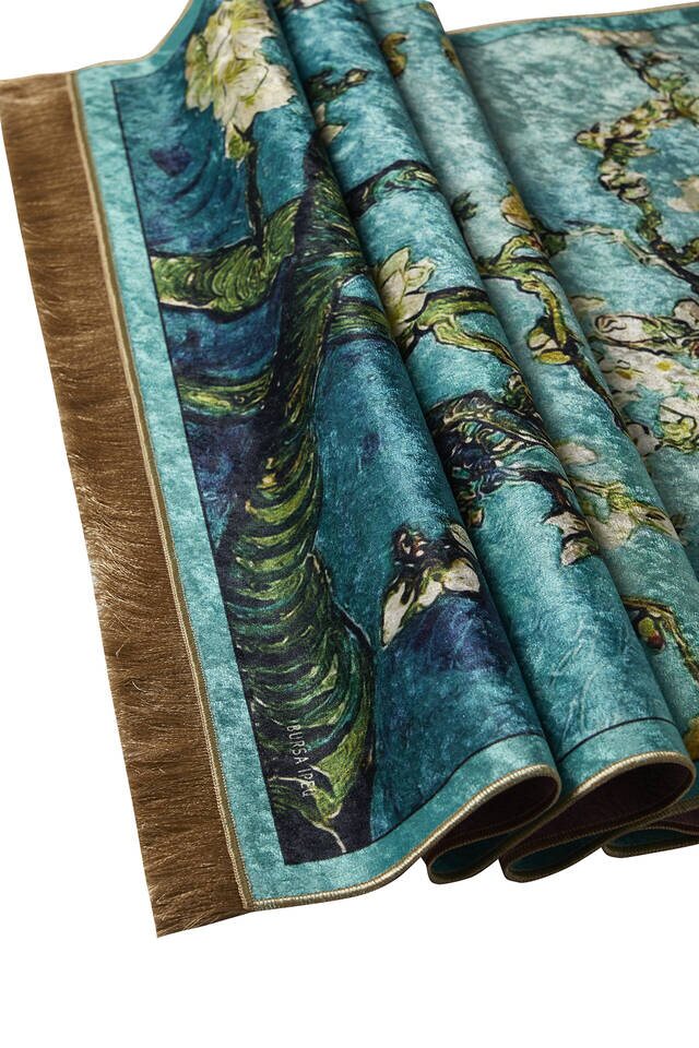 سجادة صلاة من المخمل الأخضر المائي - 3