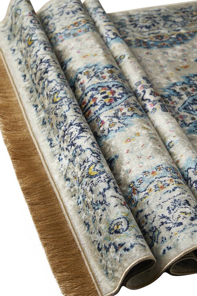 سجادة صلاة من المخمل البيج - 3