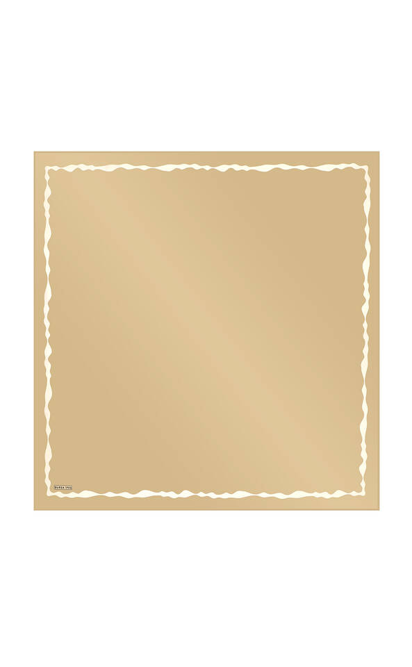 وشاح مربع الحرير موجة المياه الحدود الذهبية 