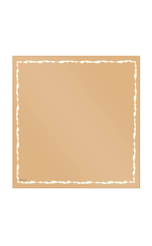 وشاح مربع الحرير موجة المياه الخفيفة تان 