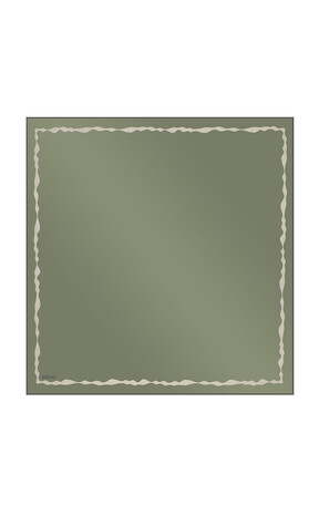 وشاح حريري مربع من العصير بحافة خضراء 