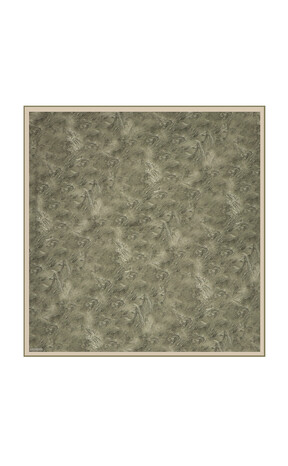 وشاح مربع من الحرير بفرشاة خضراء 