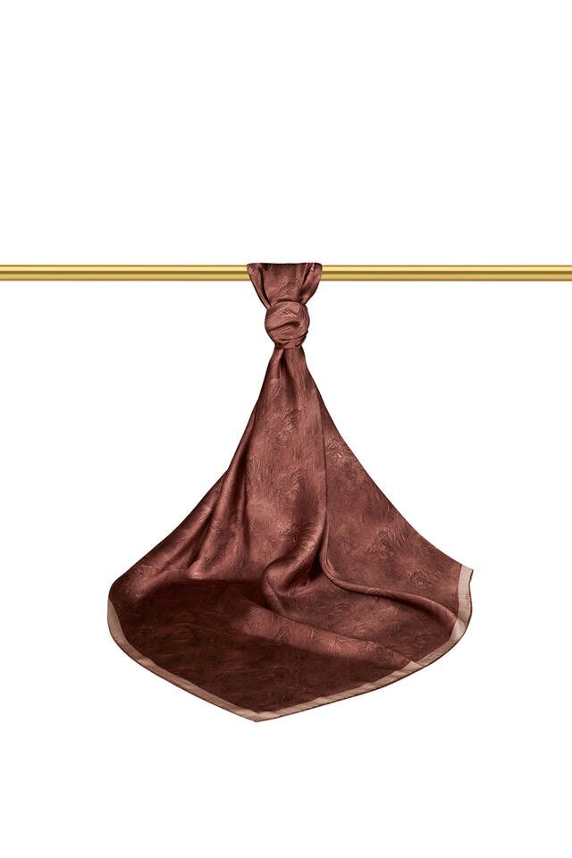 كستنائي فرشاة وشاح الحرير مربع - 2