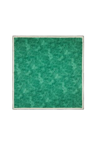 وشاح مربع من الحرير بفرشاة عشبية خضراء - Thumbnail
