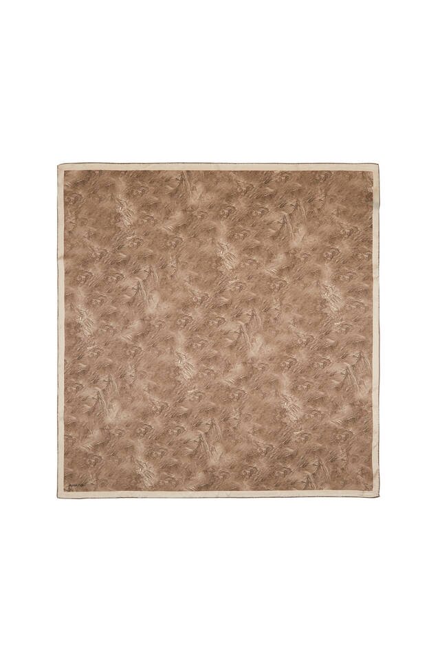 وشاح مربع الحرير فرشاة الحجر الداكن 