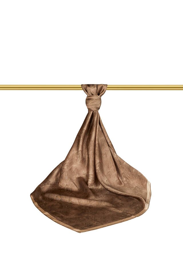 وشاح مربع الحرير فرشاة الحجر الداكن - 2