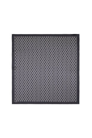 وشاح مربع حرير مونوغرام أنثراسايت 