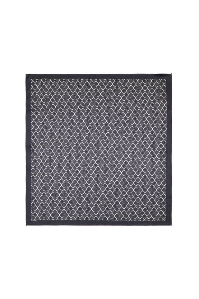 وشاح مربع حرير مونوغرام أنثراسايت 