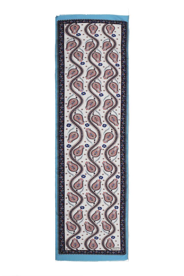 فيروزي أزرق كحلي توليب فوال حرير فولارد - 4