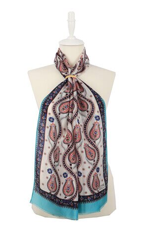 فيروزي أزرق كحلي توليب فوال حرير فولارد 