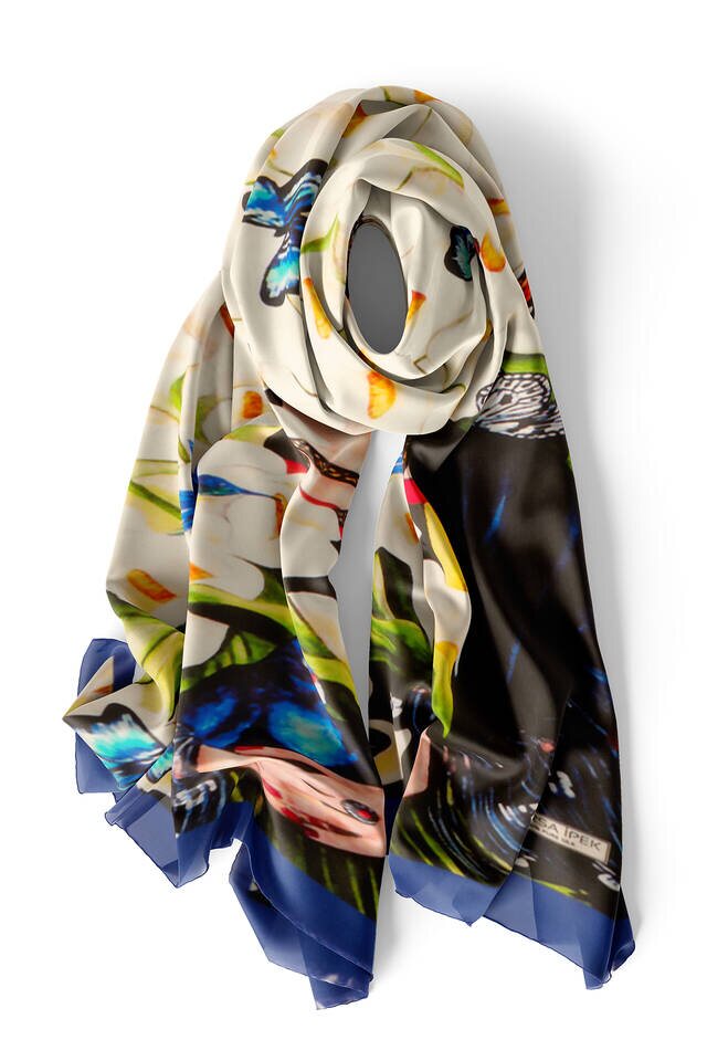 لوحة فولار الحريرية البيضاء من فريدا - 4