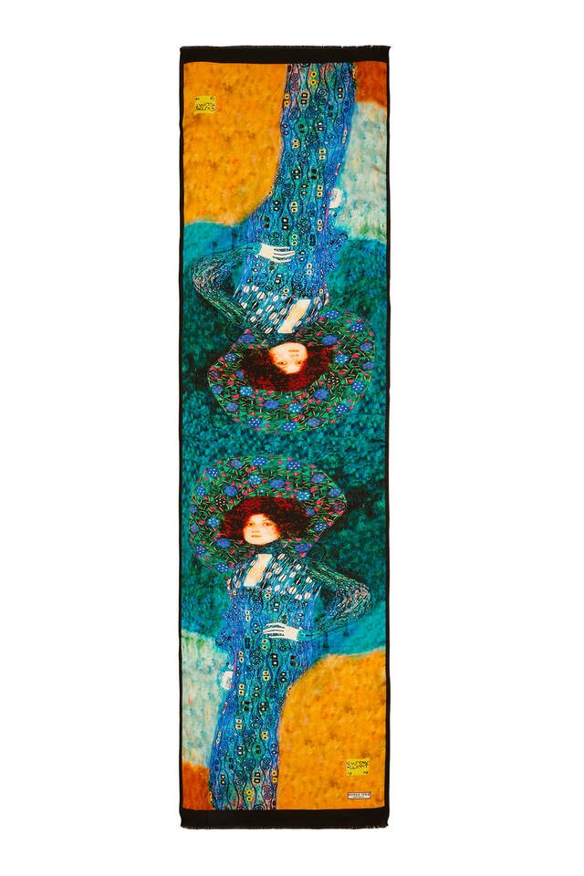 زيتية خضراء من Emile Föge Silk Painting Foulard - 5