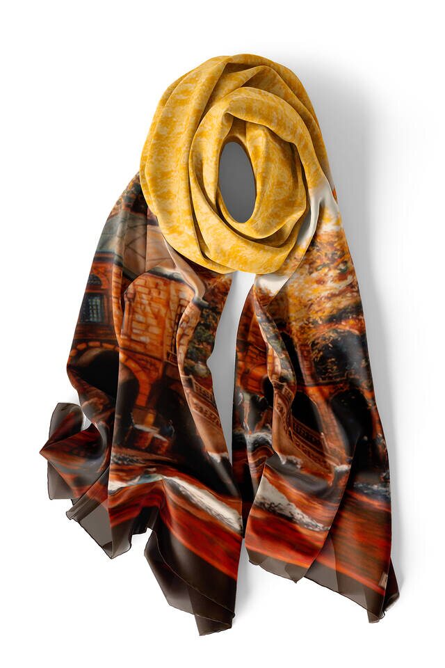 الخردل Kozahan Silk Painting Foulard - 4