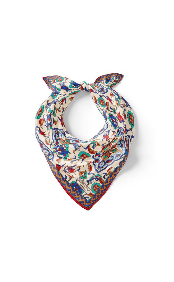 مربع جيب حرير بنمط توليب ذهبي إكرو - 2