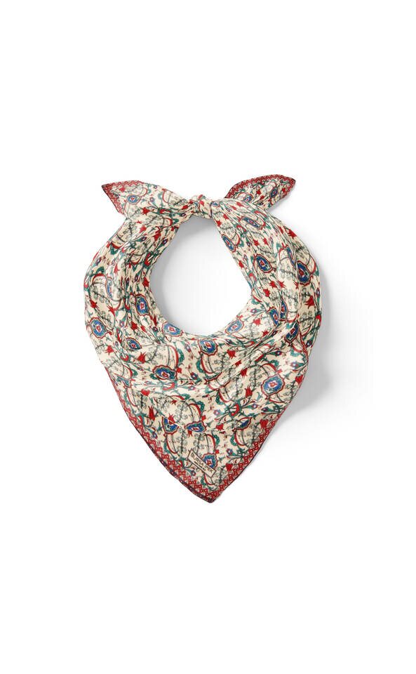 مربع جيب حرير بنمط توليب أزرق كحلي إكرو - 2