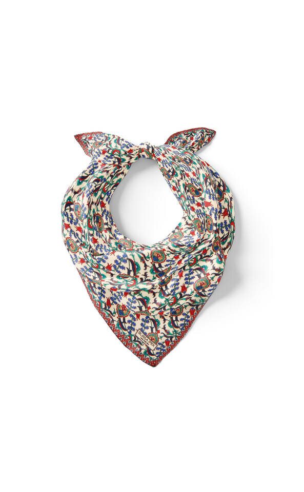 مربع جيب حرير بنمط توليب أحمر إكرو - 2