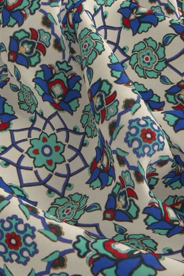 جيب حرير بنقش عزر أخضر إكرو مربع - 3