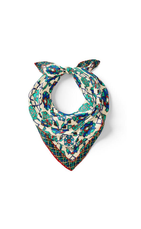 جيب حرير بنقش عزر أخضر إكرو مربع - 2