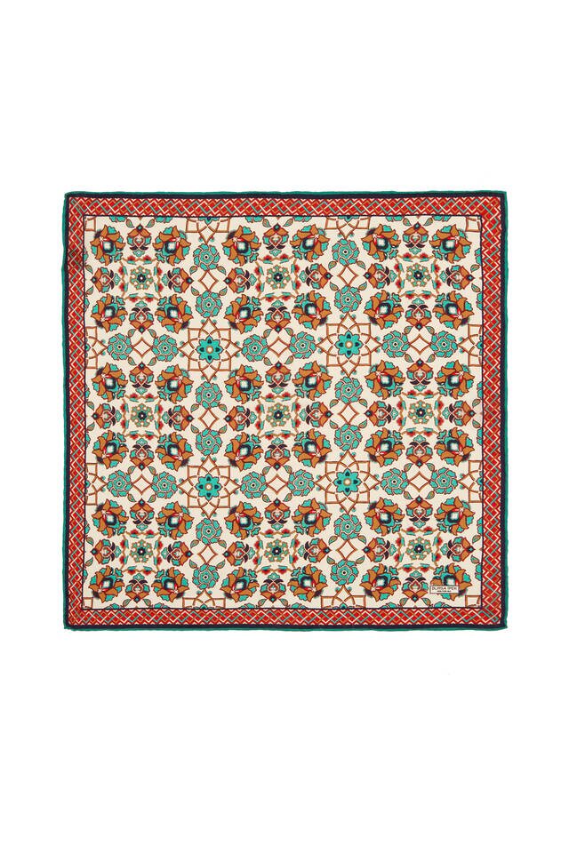 جيب مربع حرير بنمط عزر إكرو طابا - Bursa İpek