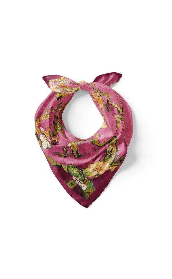 مربع الجيب الحرير زهرة اللوز المجفف الوردي - 2