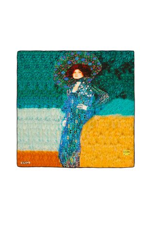 المياه الخضراء إيميل الأزهار نمط جيب مربع الحرير 